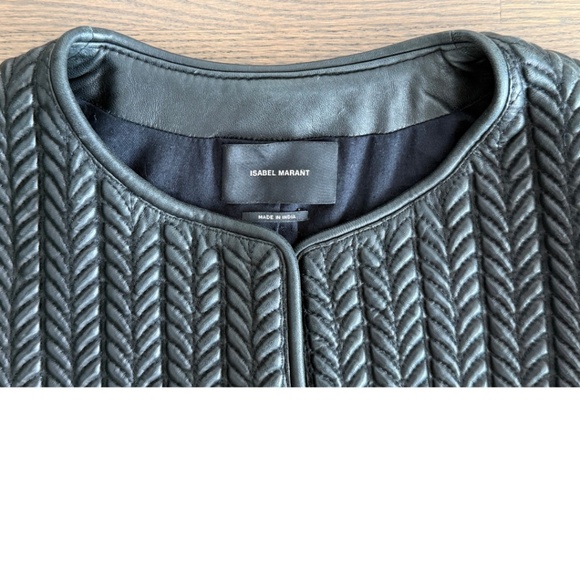 Isabel Marant Manteau Cybill Long Black Leather Coat Size 38 - Picture 9 of 13